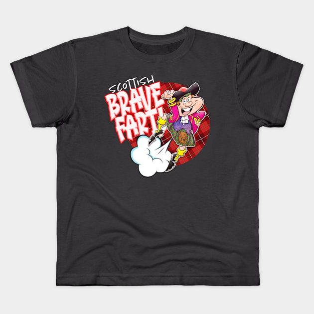 Scottish Brave Fart! Kids T-Shirt by Squirroxdesigns